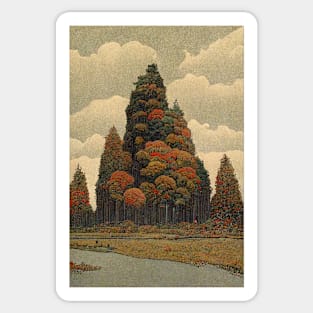 Autumnal Forest Grove Sticker